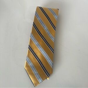 Tommy Hilfiger Elegant Gold and Silver Striped Men's Tie 100% Silk